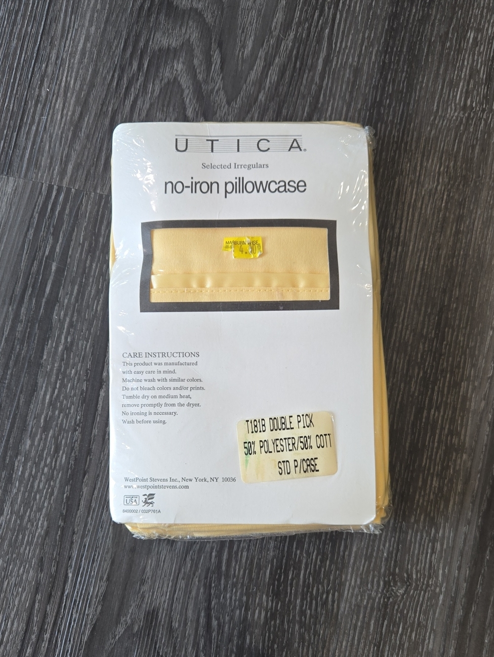 Vintage Utica No-Iron Pillowcase - Light Yellow
